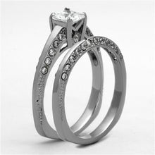 Load image into Gallery viewer, Womens Rings High polished (no plating) 316L Stainless Steel Ring with AAA Grade CZ in Clear TK1435 - Jewelry Store by Erik Rayo
