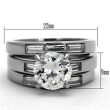 Load image into Gallery viewer, Womens Rings High polished (no plating) 316L Stainless Steel Ring with AAA Grade CZ in Clear TK1436 - Jewelry Store by Erik Rayo
