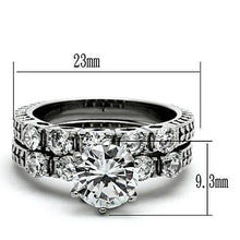 Load image into Gallery viewer, Womens Rings High polished (no plating) 316L Stainless Steel Ring with AAA Grade CZ in Clear TK1450 - Jewelry Store by Erik Rayo
