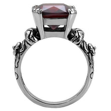 Load image into Gallery viewer, Womens Rings High polished (no plating) 316L Stainless Steel Ring with AAA Grade CZ in Garnet TK018 - Jewelry Store by Erik Rayo
