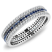 Load image into Gallery viewer, Womens Rings High polished (no plating) 316L Stainless Steel Ring with AAA Grade CZ in London Blue DA066 - Jewelry Store by Erik Rayo
