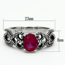 Load image into Gallery viewer, Womens Rings High polished (no plating) 316L Stainless Steel Ring with AAA Grade CZ in Ruby TK1112 - Jewelry Store by Erik Rayo

