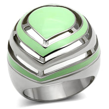 Load image into Gallery viewer, Womens Rings High polished (no plating) 316L Stainless Steel Ring with Epoxy in Emerald TK1140 - Jewelry Store by Erik Rayo
