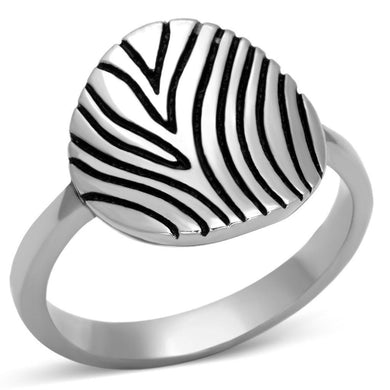 Womens Rings High polished (no plating) 316L Stainless Steel Ring with Epoxy in Jet TK1078 - Jewelry Store by Erik Rayo