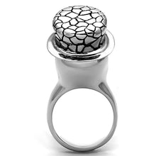 Load image into Gallery viewer, Womens Rings High polished (no plating) 316L Stainless Steel Ring with Epoxy in Jet TK1121 - Jewelry Store by Erik Rayo
