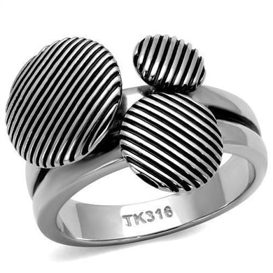 Womens Rings High polished (no plating) 316L Stainless Steel Ring with Epoxy in Jet TK2973 - Jewelry Store by Erik Rayo