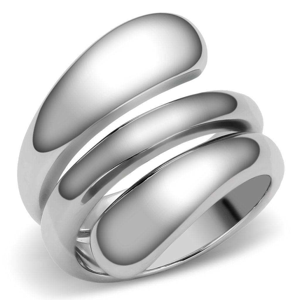 Womens Rings High polished (no plating) 316L Stainless Steel Ring with No Stone TK037 - Jewelry Store by Erik Rayo