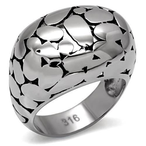 Womens Rings High polished (no plating) 316L Stainless Steel Ring with No Stone TK048 - Jewelry Store by Erik Rayo