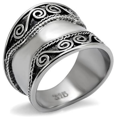 Womens Rings High polished (no plating) 316L Stainless Steel Ring with No Stone TK052 - Jewelry Store by Erik Rayo
