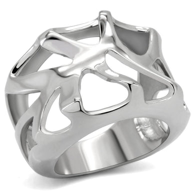 Womens Rings High polished (no plating) 316L Stainless Steel Ring with No Stone TK146 - Jewelry Store by Erik Rayo