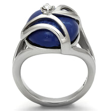 Load image into Gallery viewer, Womens Rings High polished (no plating) 316L Stainless Steel Ring with Stone in Capri Blue TK1144 - Jewelry Store by Erik Rayo
