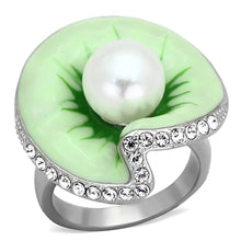Load image into Gallery viewer, Womens Rings High polished (no plating) 316L Stainless Steel Ring with Synthetic Pearl in White TK1171 - Jewelry Store by Erik Rayo
