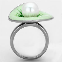 Load image into Gallery viewer, Womens Rings High polished (no plating) 316L Stainless Steel Ring with Synthetic Pearl in White TK1171 - Jewelry Store by Erik Rayo
