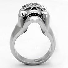 Load image into Gallery viewer, Womens Rings High polished (no plating) 316L Stainless Steel Ring with Top Grade Crystal in Black Diamond TK1116 - Jewelry Store by Erik Rayo
