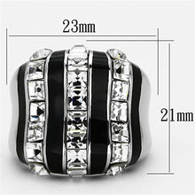 Load image into Gallery viewer, Womens Rings High polished (no plating) 316L Stainless Steel Ring with Top Grade Crystal in Clear TK1213 - Jewelry Store by Erik Rayo
