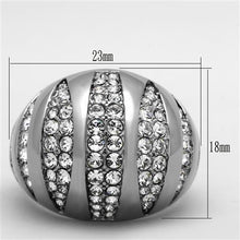Load image into Gallery viewer, Womens Rings High polished (no plating) 316L Stainless Steel Ring with Top Grade Crystal in Clear TK1430 - Jewelry Store by Erik Rayo
