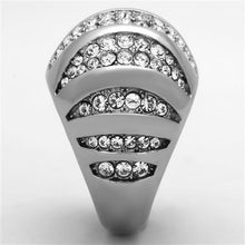Load image into Gallery viewer, Womens Rings High polished (no plating) 316L Stainless Steel Ring with Top Grade Crystal in Clear TK1430 - Jewelry Store by Erik Rayo
