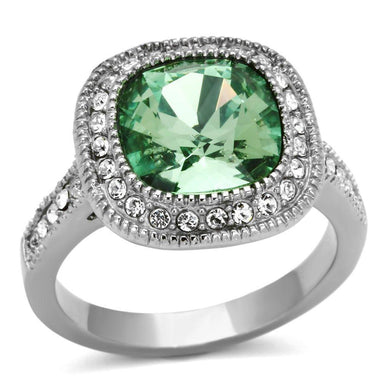 Womens Rings High polished (no plating) 316L Stainless Steel Ring with Top Grade Crystal in Emerald TK1317 - Jewelry Store by Erik Rayo