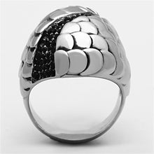 Load image into Gallery viewer, Womens Rings High polished (no plating) 316L Stainless Steel Ring with Top Grade Crystal in Jet TK1327 - Jewelry Store by Erik Rayo
