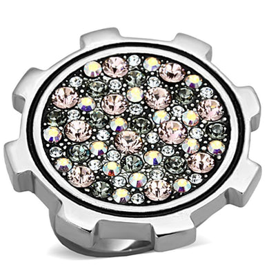 Womens Rings High polished (no plating) 316L Stainless Steel Ring with Top Grade Crystal in Multi Color TK1113 - Jewelry Store by Erik Rayo