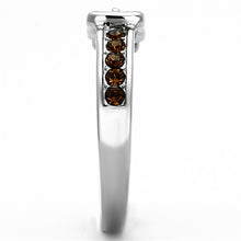 Load image into Gallery viewer, Womens Rings High polished (no plating) 316L Stainless Steel Ring with Top Grade Crystal in Smoked Quartz TK1079 - Jewelry Store by Erik Rayo
