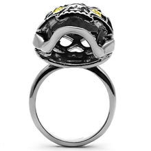 Load image into Gallery viewer, Womens Rings High polished (no plating) 316L Stainless Steel Ring with Top Grade Crystal in Topaz TK1114 - Jewelry Store by Erik Rayo
