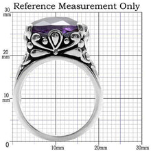 Load image into Gallery viewer, Womens Rings High polished (no plating) Stainless Steel Ring with AAA Grade CZ in Amethyst TK016 - Jewelry Store by Erik Rayo

