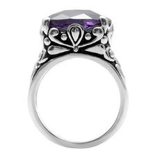 Load image into Gallery viewer, Womens Rings High polished (no plating) Stainless Steel Ring with AAA Grade CZ in Amethyst TK016 - Jewelry Store by Erik Rayo
