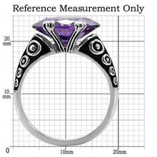Load image into Gallery viewer, Womens Rings High polished (no plating) Stainless Steel Ring with AAA Grade CZ in Amethyst TK017 - Jewelry Store by Erik Rayo
