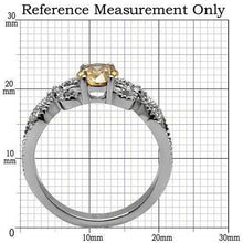 Load image into Gallery viewer, Womens Rings High polished (no plating) Stainless Steel Ring with AAA Grade CZ in Champagne TK080 - Jewelry Store by Erik Rayo
