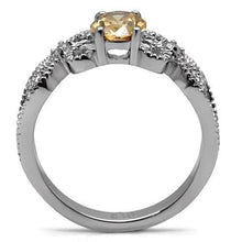 Load image into Gallery viewer, Womens Rings High polished (no plating) Stainless Steel Ring with AAA Grade CZ in Champagne TK080 - Jewelry Store by Erik Rayo
