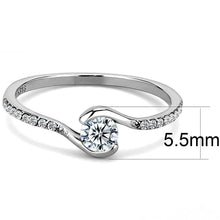 Load image into Gallery viewer, Womens Rings High polished (no plating) Stainless Steel Ring with AAA Grade CZ in Clear DA007 - Jewelry Store by Erik Rayo
