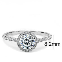 Load image into Gallery viewer, Womens Rings High polished (no plating) Stainless Steel Ring with AAA Grade CZ in Clear DA022 - ErikRayo.com
