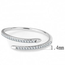 Load image into Gallery viewer, Womens Rings High polished (no plating) Stainless Steel Ring with AAA Grade CZ in Clear DA044 - ErikRayo.com
