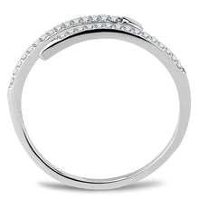 Load image into Gallery viewer, Womens Rings High polished (no plating) Stainless Steel Ring with AAA Grade CZ in Clear DA044 - ErikRayo.com
