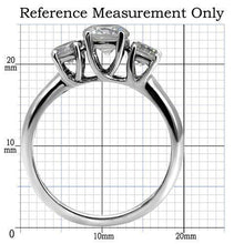 Load image into Gallery viewer, Womens Rings High polished (no plating) Stainless Steel Ring with AAA Grade CZ in Clear TK004 - Jewelry Store by Erik Rayo
