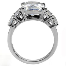 Load image into Gallery viewer, Womens Rings High polished (no plating) Stainless Steel Ring with AAA Grade CZ in Clear TK007 - Jewelry Store by Erik Rayo
