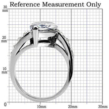 Load image into Gallery viewer, Womens Rings High polished (no plating) Stainless Steel Ring with AAA Grade CZ in Clear TK008 - ErikRayo.com
