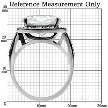 Load image into Gallery viewer, Womens Rings High polished (no plating) Stainless Steel Ring with AAA Grade CZ in Clear TK010 - ErikRayo.com
