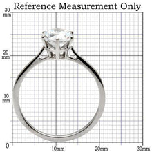 Load image into Gallery viewer, Womens Rings High polished (no plating) Stainless Steel Ring with AAA Grade CZ in Clear TK025 - Jewelry Store by Erik Rayo
