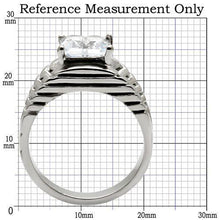 Load image into Gallery viewer, Womens Rings High polished (no plating) Stainless Steel Ring with AAA Grade CZ in Clear TK028 - Jewelry Store by Erik Rayo
