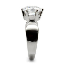 Load image into Gallery viewer, Womens Rings High polished (no plating) Stainless Steel Ring with AAA Grade CZ in Clear TK046 - Jewelry Store by Erik Rayo
