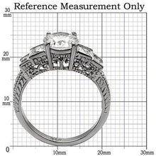 Load image into Gallery viewer, Womens Rings High polished (no plating) Stainless Steel Ring with AAA Grade CZ in Clear TK057 - Jewelry Store by Erik Rayo
