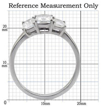 Load image into Gallery viewer, Womens Rings High polished (no plating) Stainless Steel Ring with AAA Grade CZ in Clear TK058 - Jewelry Store by Erik Rayo
