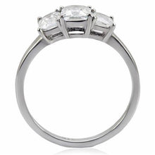 Load image into Gallery viewer, Womens Rings High polished (no plating) Stainless Steel Ring with AAA Grade CZ in Clear TK058 - Jewelry Store by Erik Rayo
