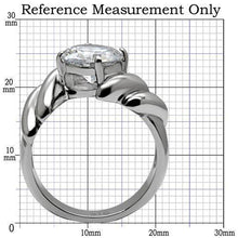 Load image into Gallery viewer, Womens Rings High polished (no plating) Stainless Steel Ring with AAA Grade CZ in Clear TK060 - Jewelry Store by Erik Rayo
