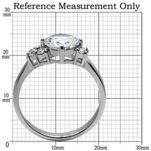 Load image into Gallery viewer, Womens Rings High polished (no plating) Stainless Steel Ring with AAA Grade CZ in Clear TK062 - Jewelry Store by Erik Rayo
