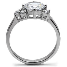 Load image into Gallery viewer, Womens Rings High polished (no plating) Stainless Steel Ring with AAA Grade CZ in Clear TK062 - Jewelry Store by Erik Rayo
