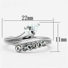 Load image into Gallery viewer, Womens Rings High polished (no plating) Stainless Steel Ring with AAA Grade CZ in Clear TK1080 - Jewelry Store by Erik Rayo

