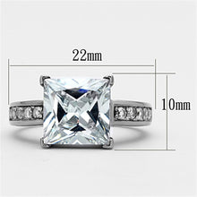 Load image into Gallery viewer, Womens Rings High polished (no plating) Stainless Steel Ring with AAA Grade CZ in Clear TK1081 - Jewelry Store by Erik Rayo
